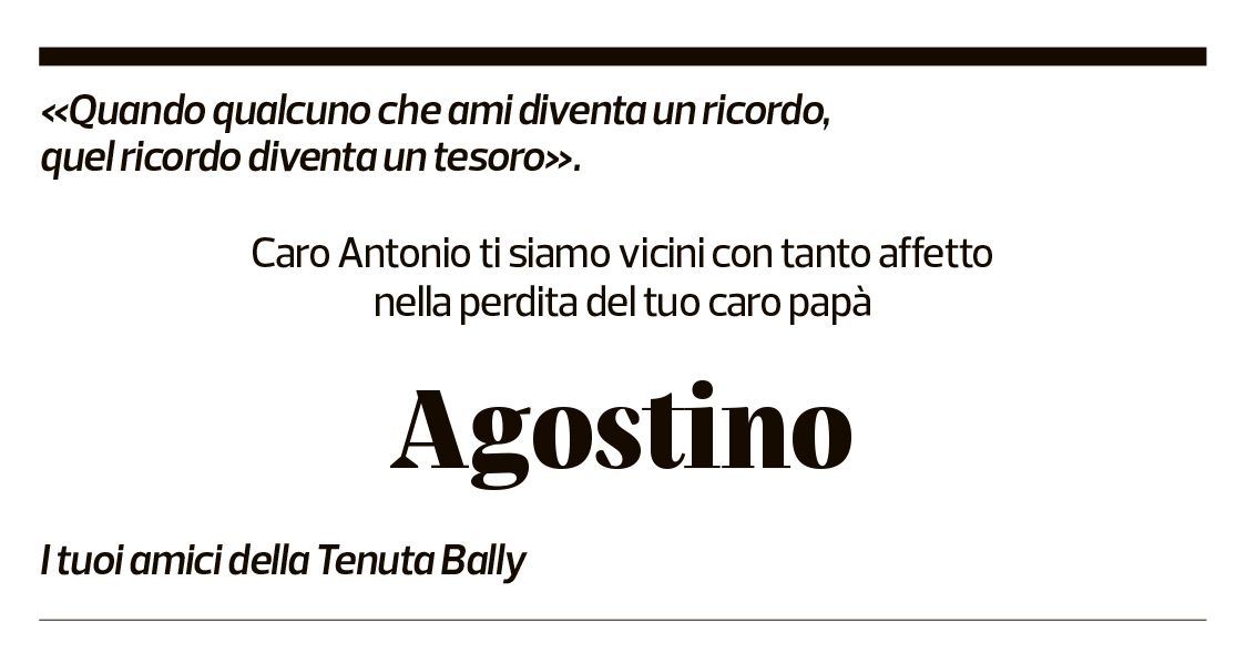 Annuncio funebre Agostino Profera