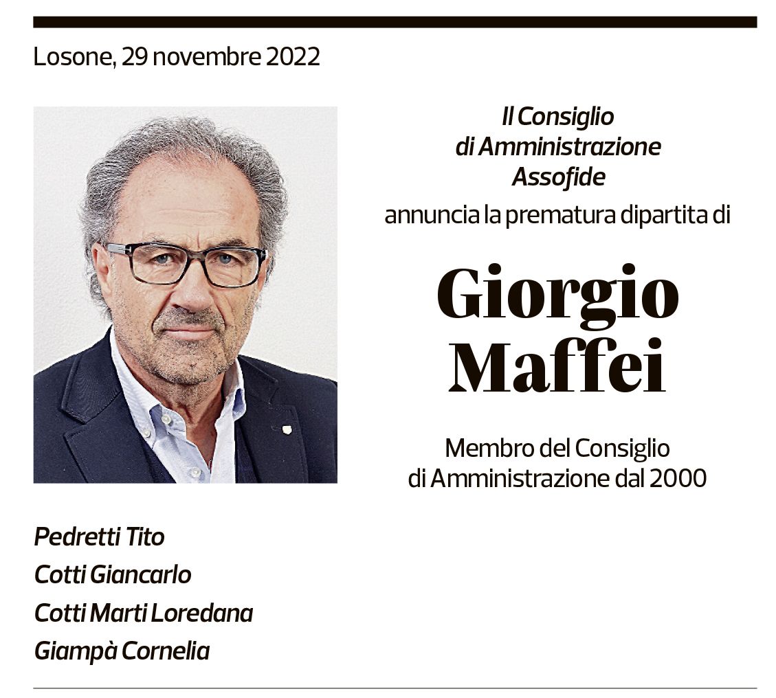 Annuncio funebre Giorgio Maffei