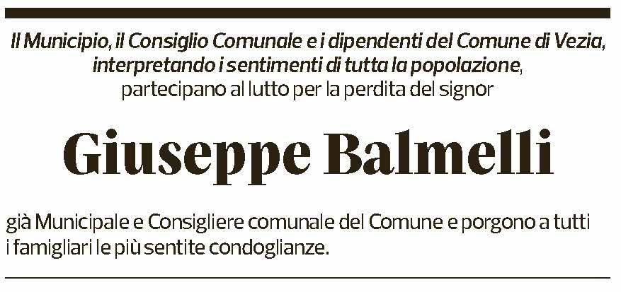 Annuncio funebre Giuseppe Balmelli