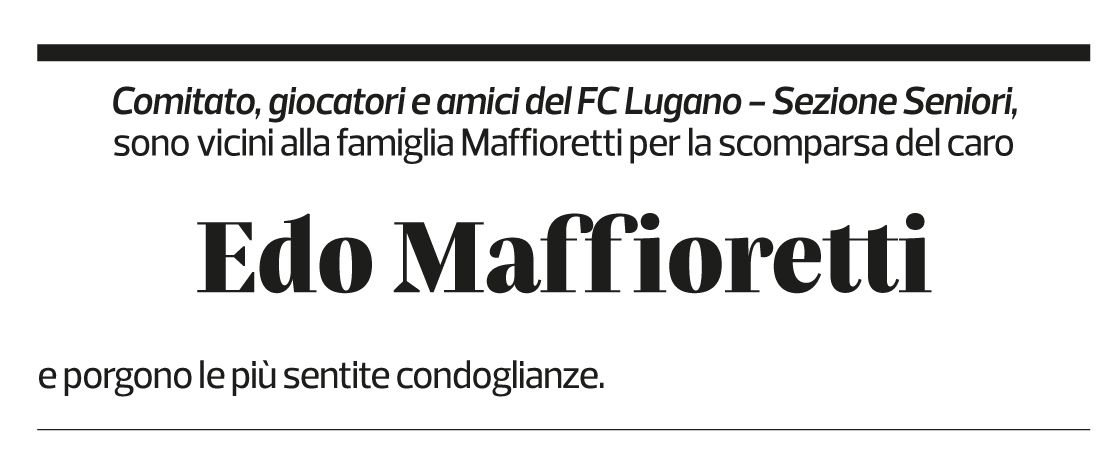 Annuncio funebre Edo Maffioretti