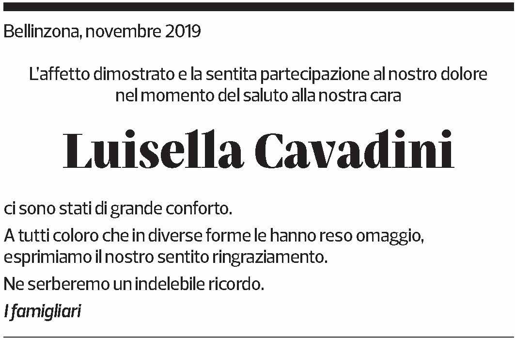 Annuncio funebre Luisella Cavadini