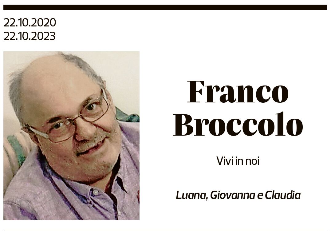 Annuncio funebre Franco Broccolo