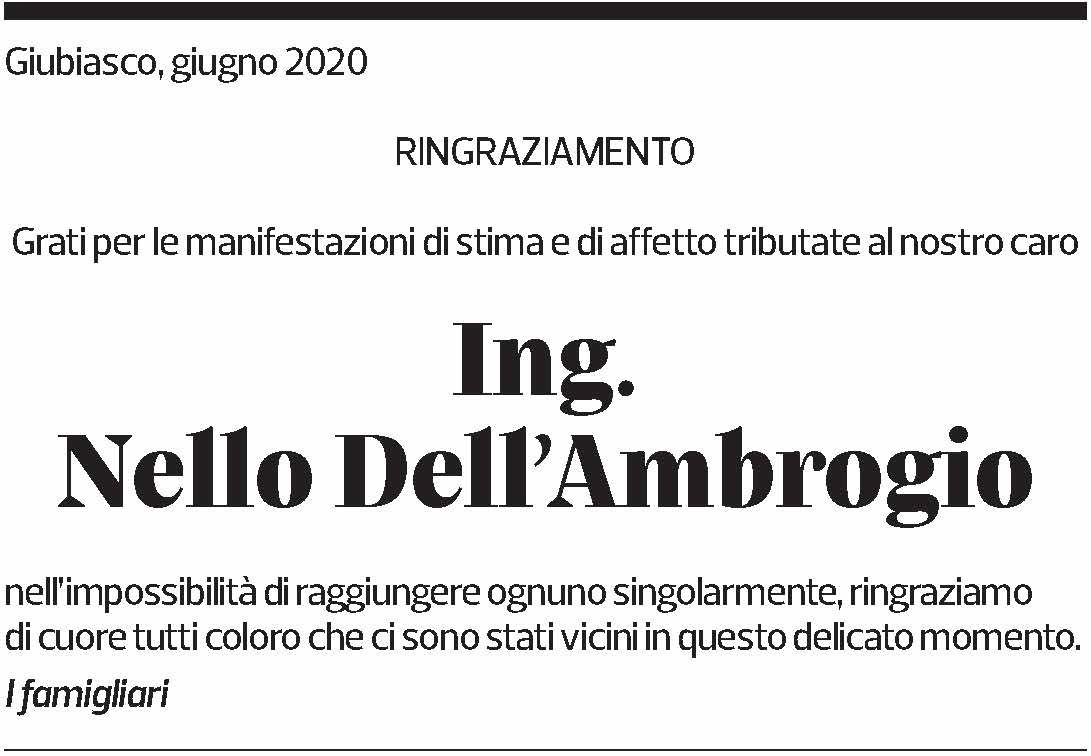 Annuncio funebre Nello Dell'ambrogio