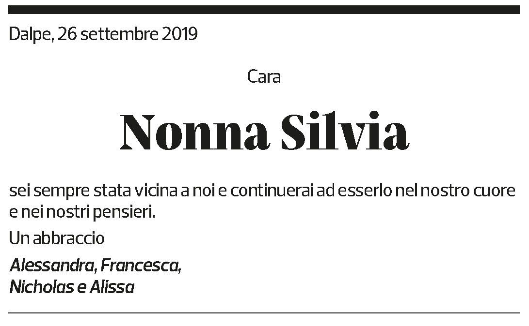 Annuncio funebre Silvia Sartore