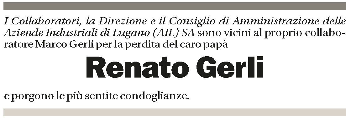 Annuncio funebre Renato Gerli