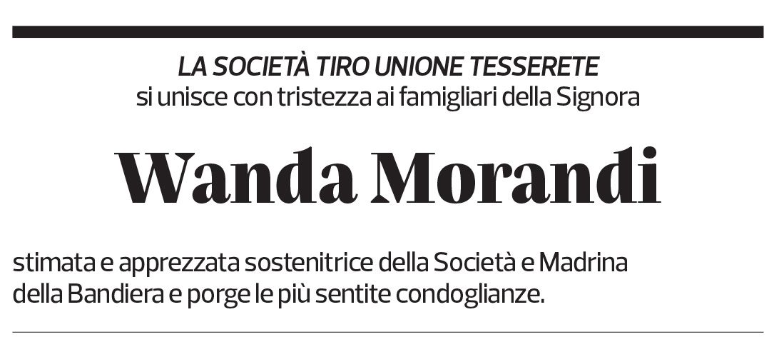 Annuncio funebre Wanda Morandi