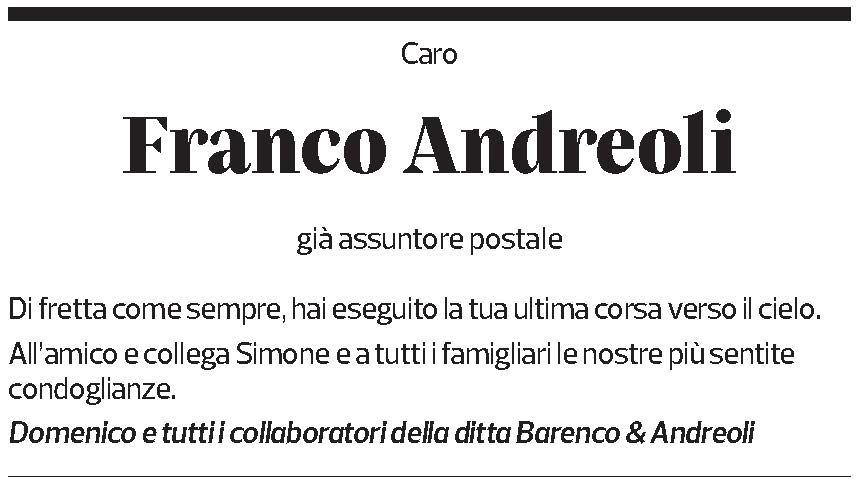 Annuncio funebre Franco Andreoli