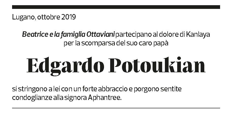 Annuncio funebre Edgardo Potoukian