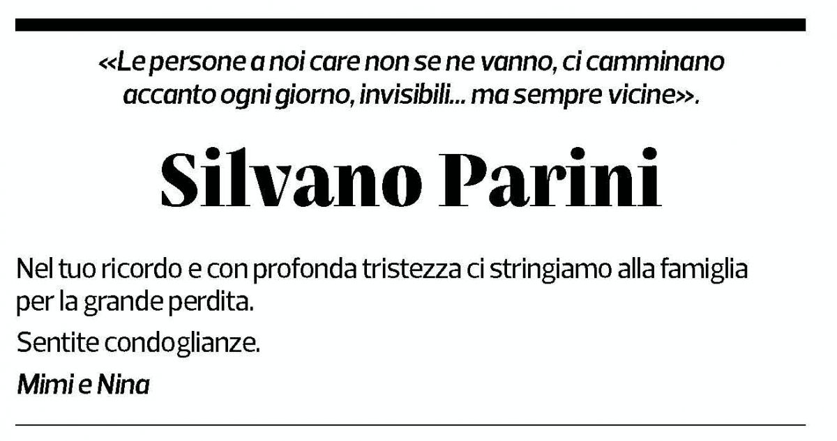 Annuncio funebre Silvano Parini