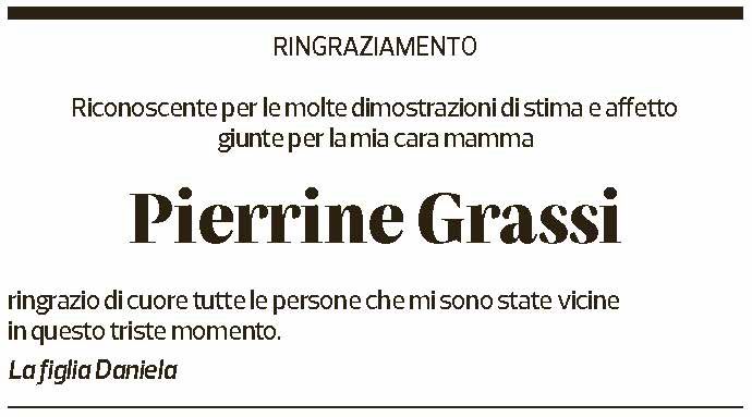 Annuncio funebre Pierrine Grassi