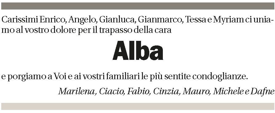 Annuncio funebre Alba Maina
