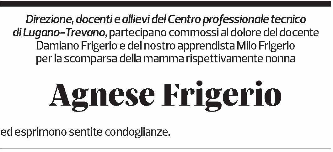 Annuncio funebre Agnese Frigerio