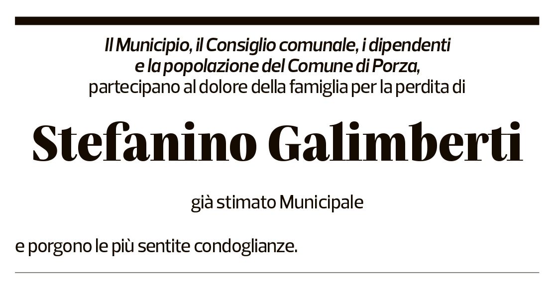 Annuncio funebre Stefano Galimberti