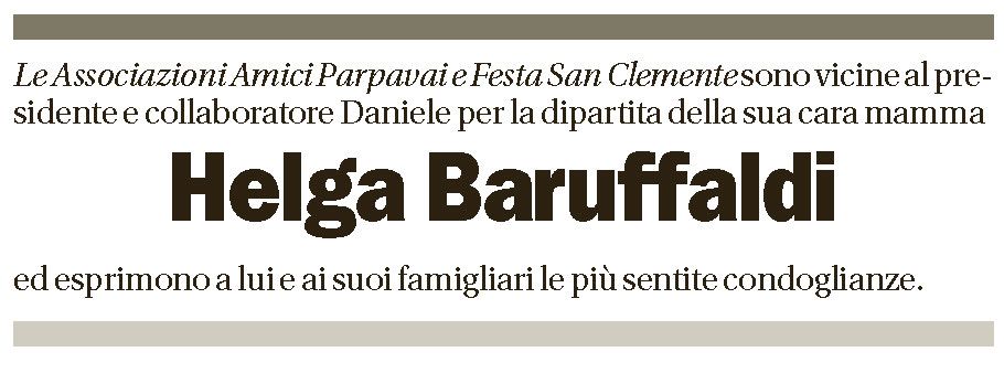Annuncio funebre Helga Baruffaldi