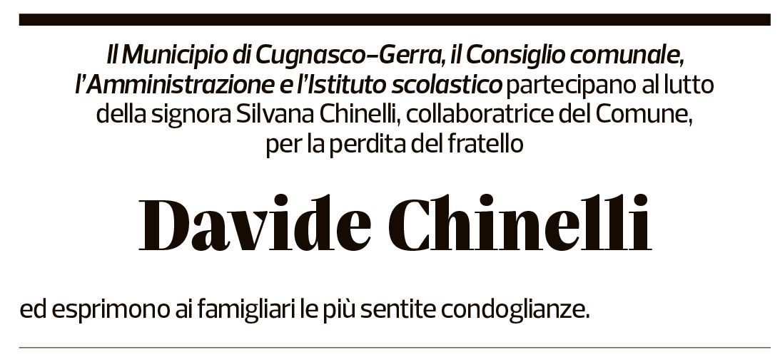 Annuncio funebre Davide Chinelli