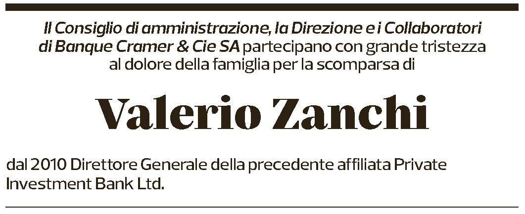 Annuncio funebre Valerio Zanchi