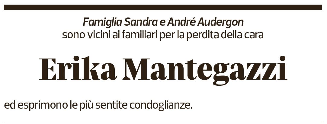 Annuncio funebre Erika Mantegazzi