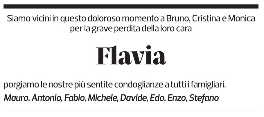 Annuncio funebre Flavia Grandi