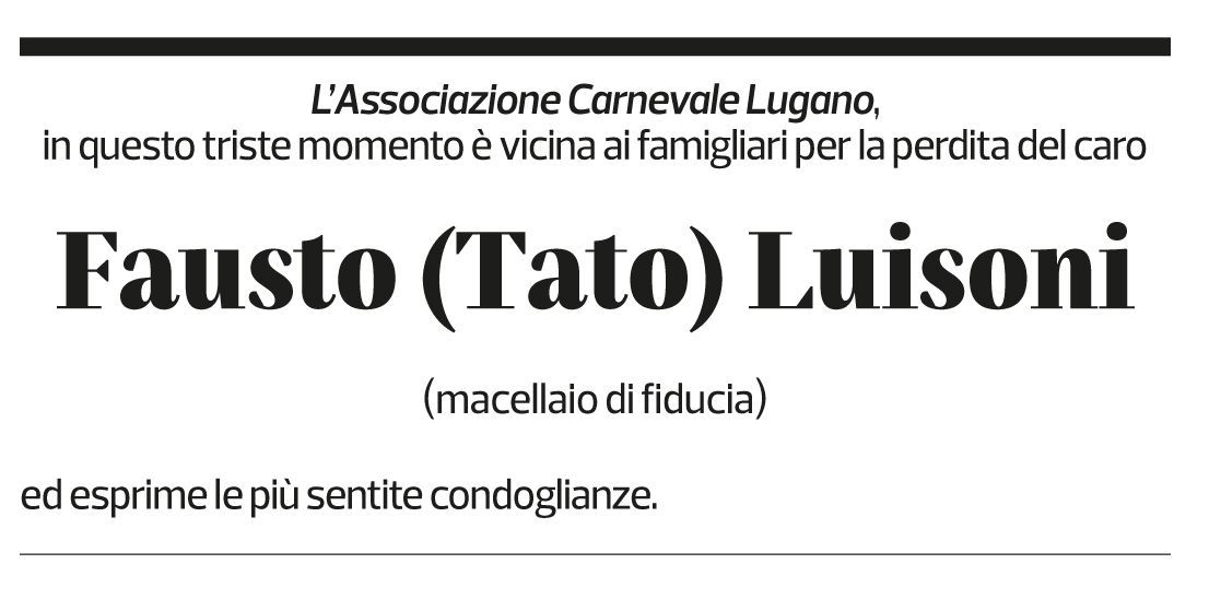 Annuncio funebre Fausto Luisoni