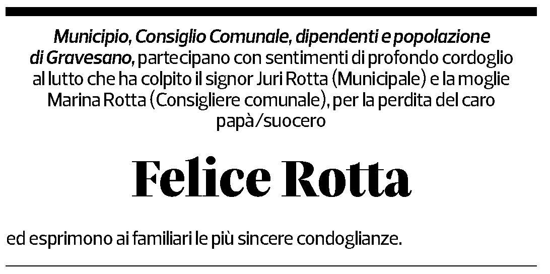 Annuncio funebre Felice Rotta