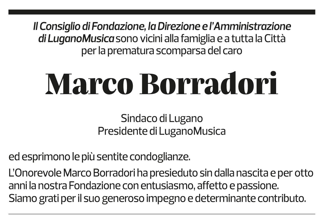 Annuncio funebre Marco Borradori