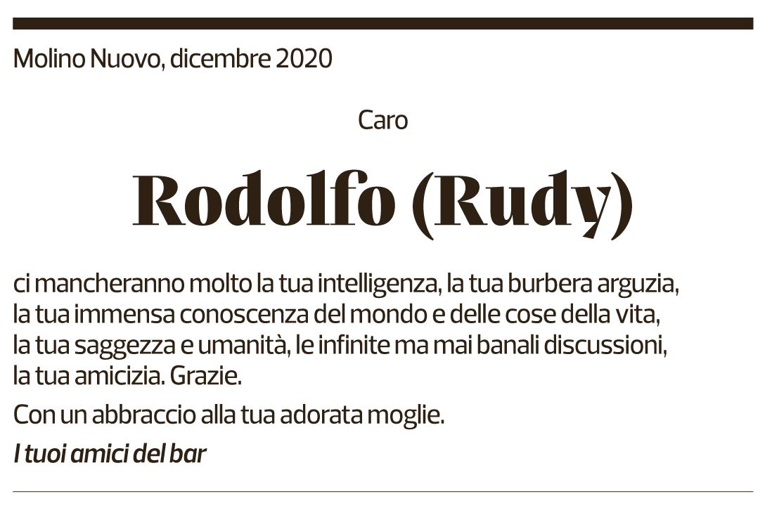 Annuncio funebre Rodolfo 