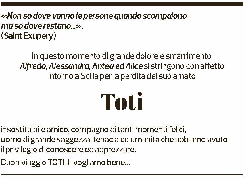 Annuncio funebre Antonio Todaro