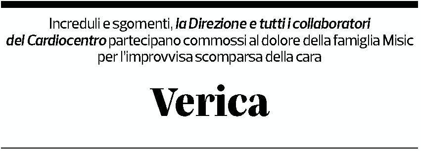 Annuncio funebre Verica Misic