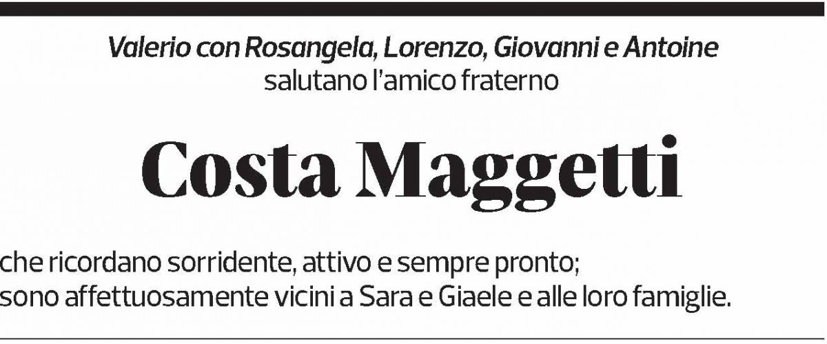 Annuncio funebre Costa Maggetti