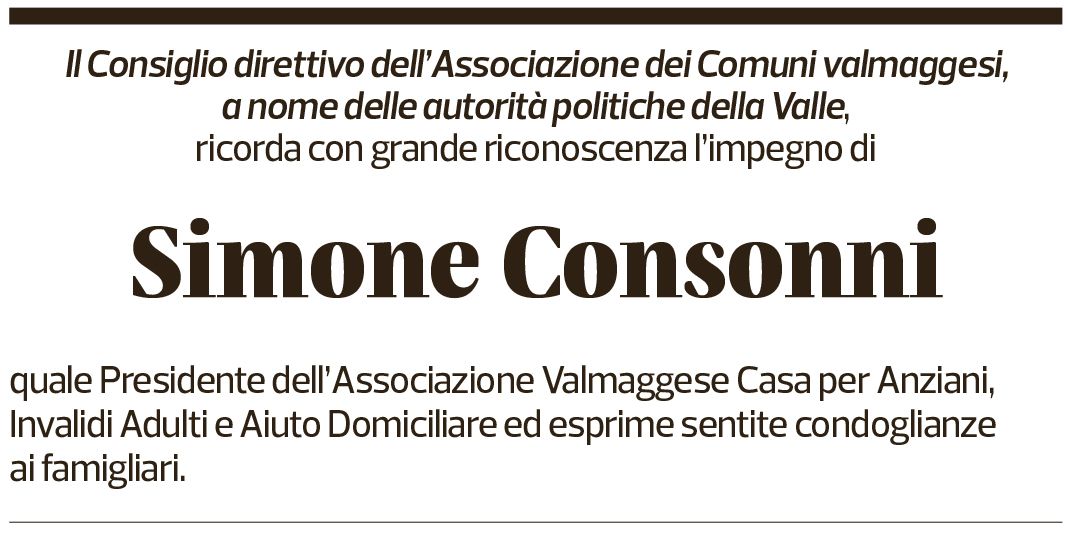 Annuncio funebre Simone Consonni