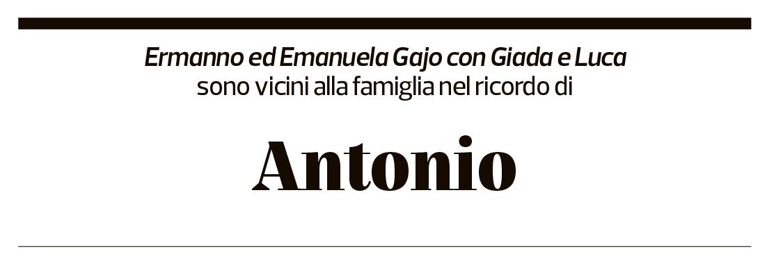 Annuncio funebre Antonio Soldati