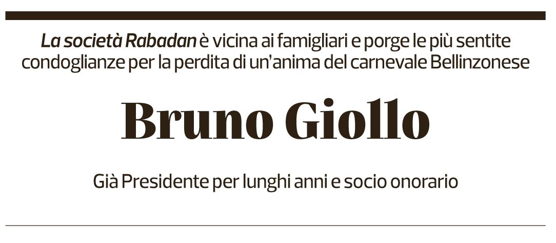 Annuncio funebre Bruno Giollo