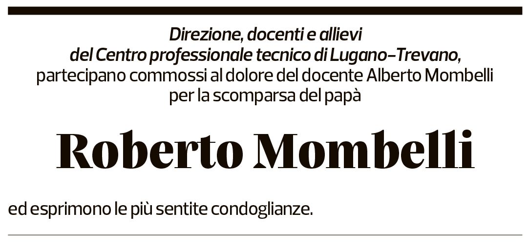 Annuncio funebre Roberto Mombelli