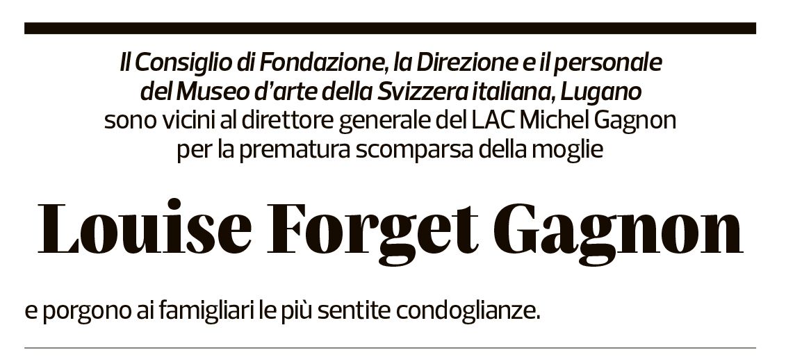 Annuncio funebre Louise Forget Gagnon