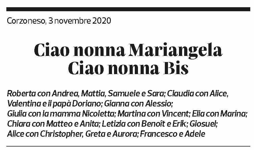 Annuncio funebre Mariangela De Bartolomei