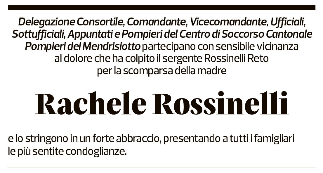 Annuncio funebre Rachele Rossinelli