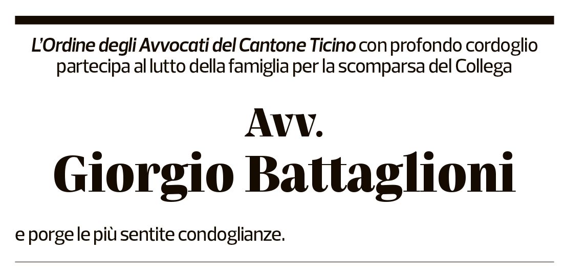 Annuncio funebre Giorgio Battaglioni