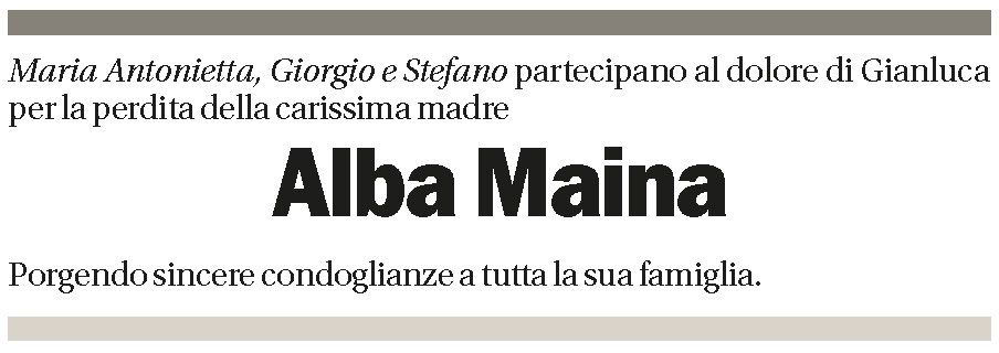 Annuncio funebre Alba Maina