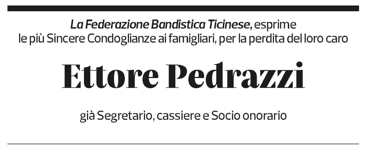 Annuncio funebre Ettore Pedrazzi