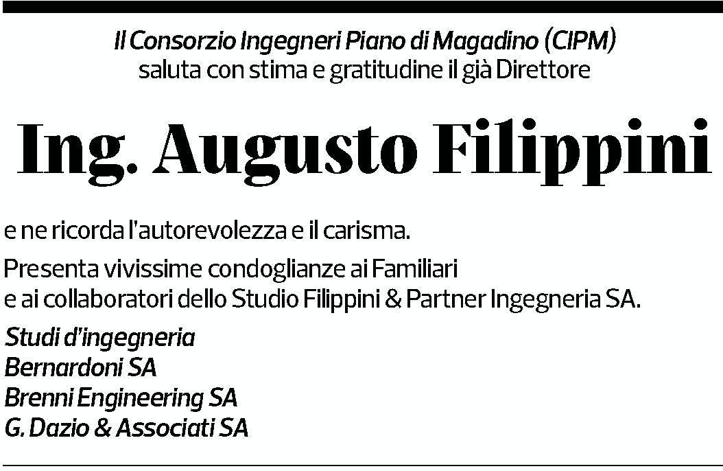 Annuncio funebre Augusto Filippini