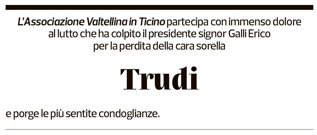 Annuncio funebre Trudi Tarilli