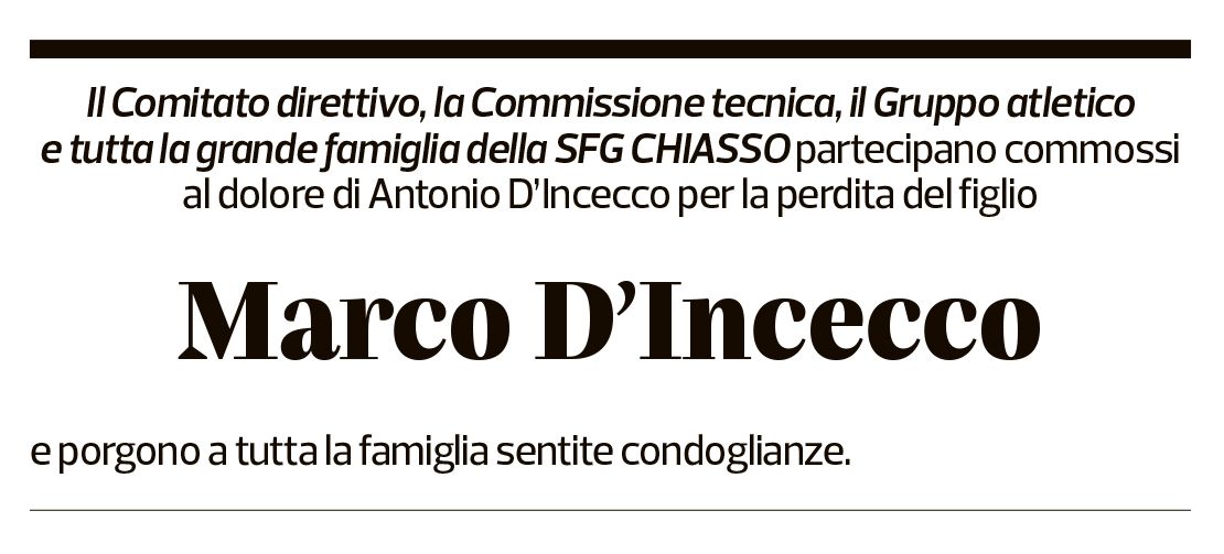 Annuncio funebre Marco D'incecco