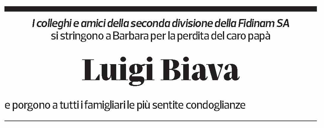 Annuncio funebre Luigi Biava