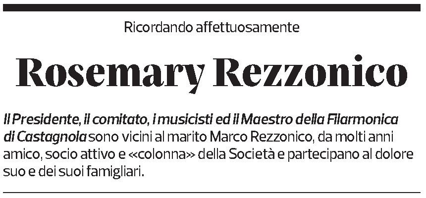 Annuncio funebre Rosemary Rezzonico