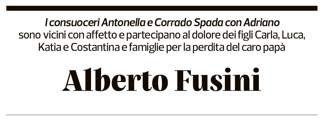 Annuncio funebre Alberto Fusini