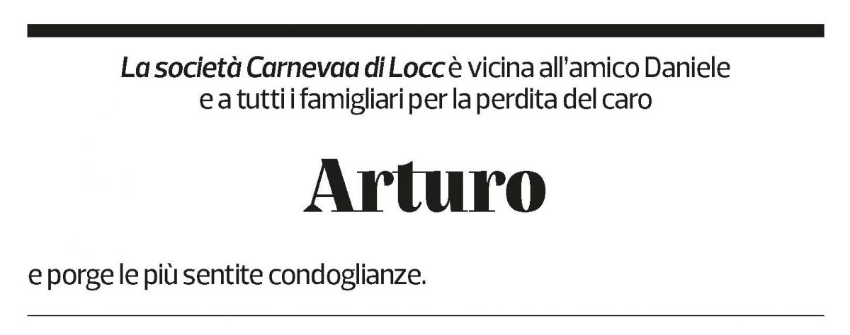 Annuncio funebre Arturo 
