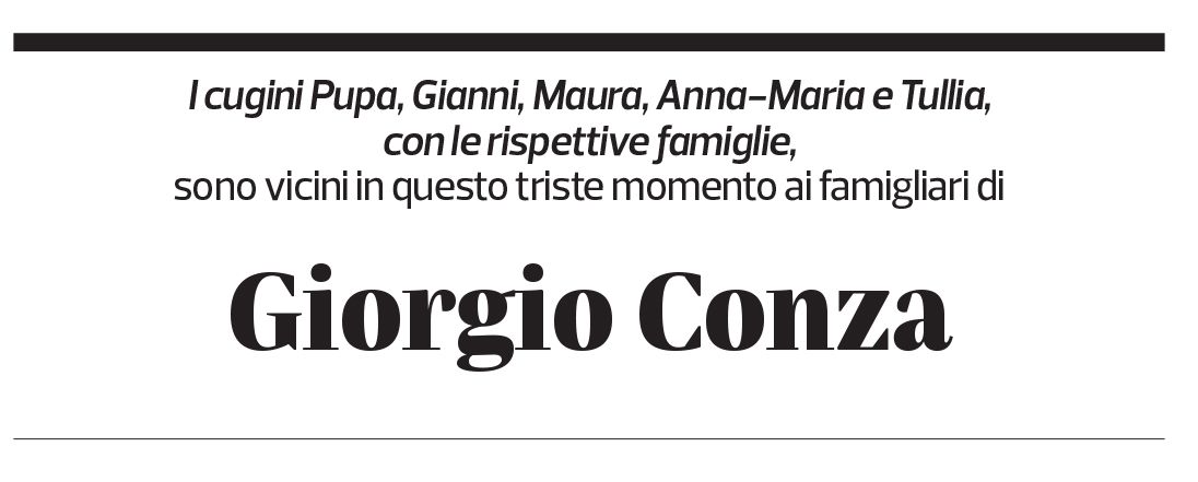 Annuncio funebre Giorgio Conza