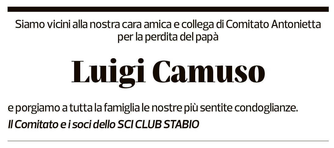 Annuncio funebre Luigi Camuso