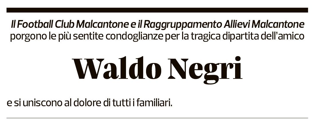 Annuncio funebre Waldo Negri