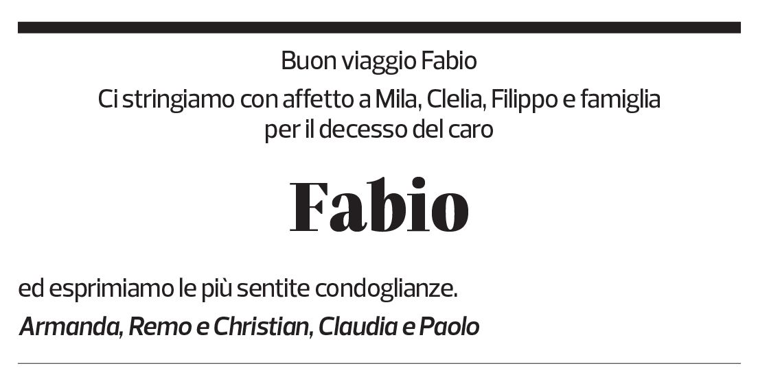 Annuncio funebre Fabio Contestabile